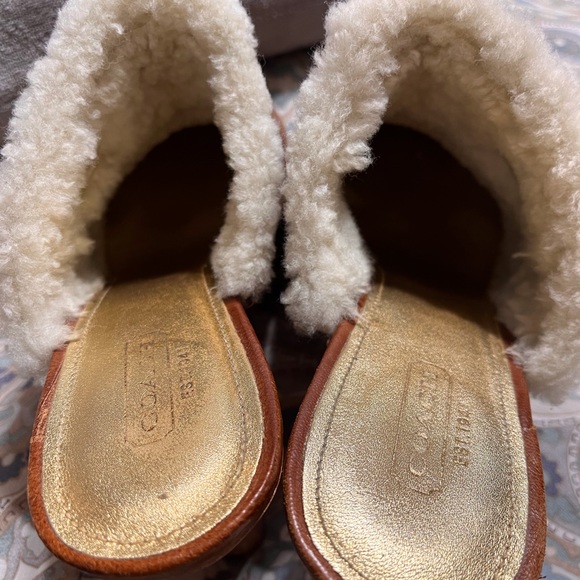 Coach Leather, lambs wool and wood mules! - Picture 7 of 8
